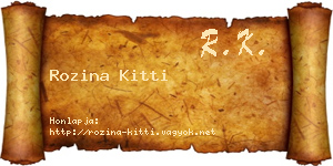 Rozina Kitti névjegykártya