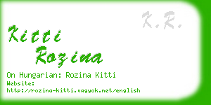 kitti rozina business card